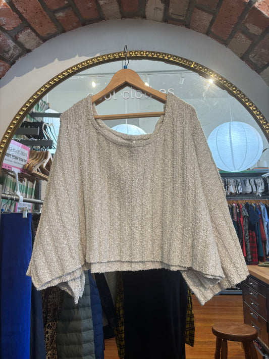 size flex oatmeal knit Free People sweater - boxy