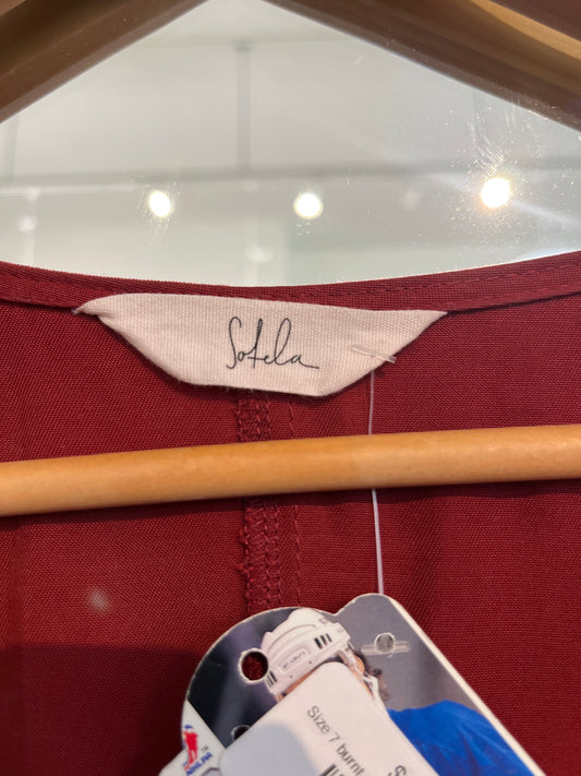 Size 7 burnt red Sotela jumpsuit