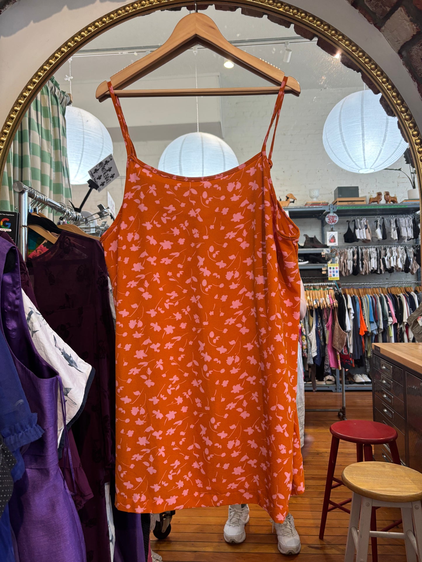 Size 2X pink and orange pattern Maker dress