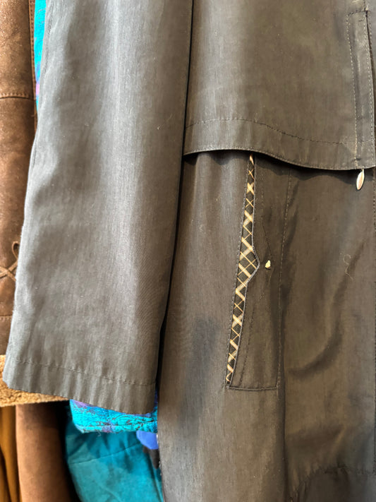 Size 13/14 Black Vintage Sequence Trench coat