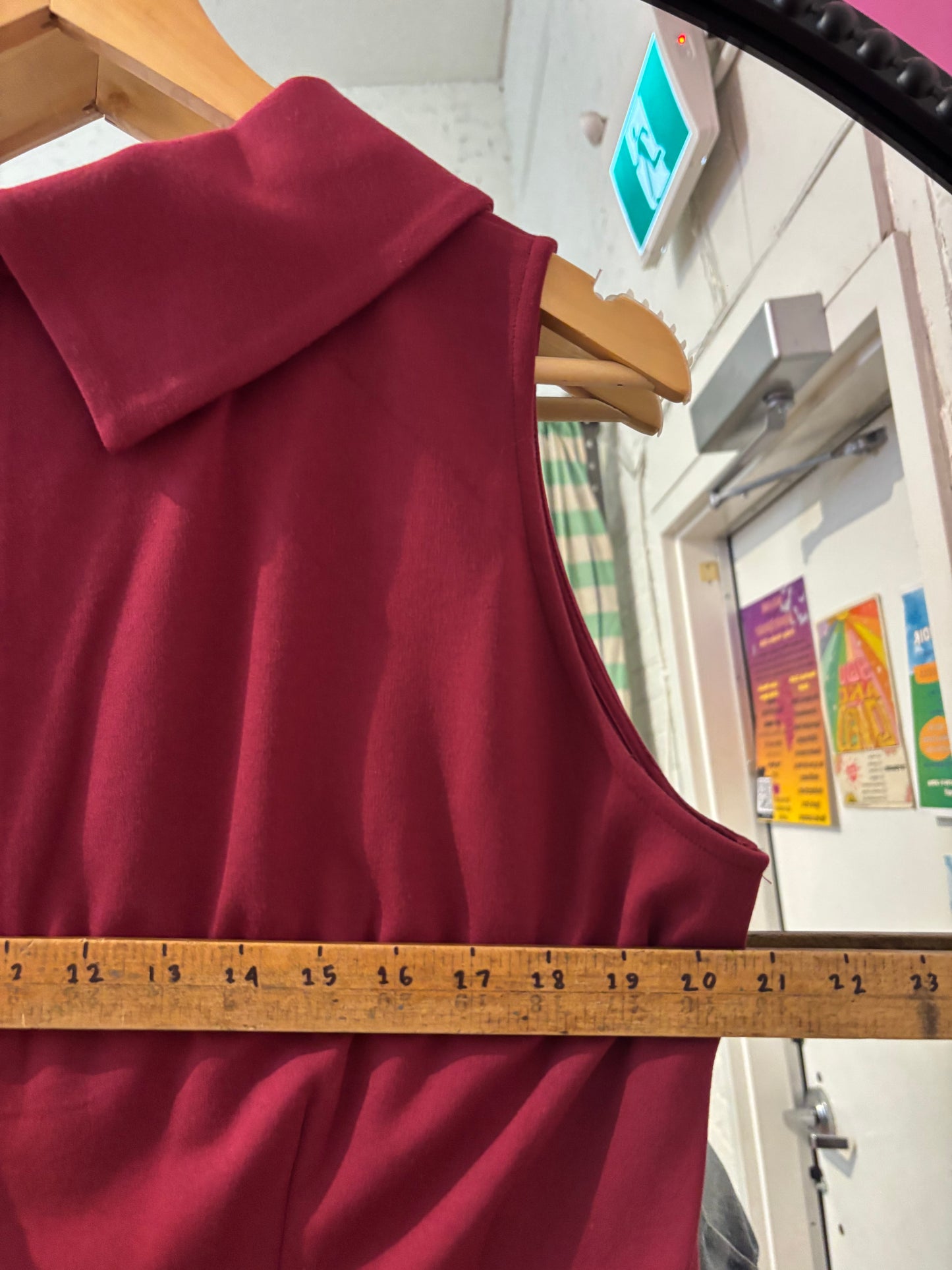 size XL burgundy thick Blue Sky dress - big collar