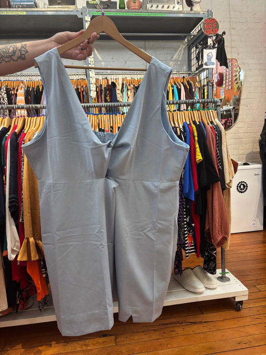 Size 4X Light Blue Hilary Macmillan Twist Front Mini Dress