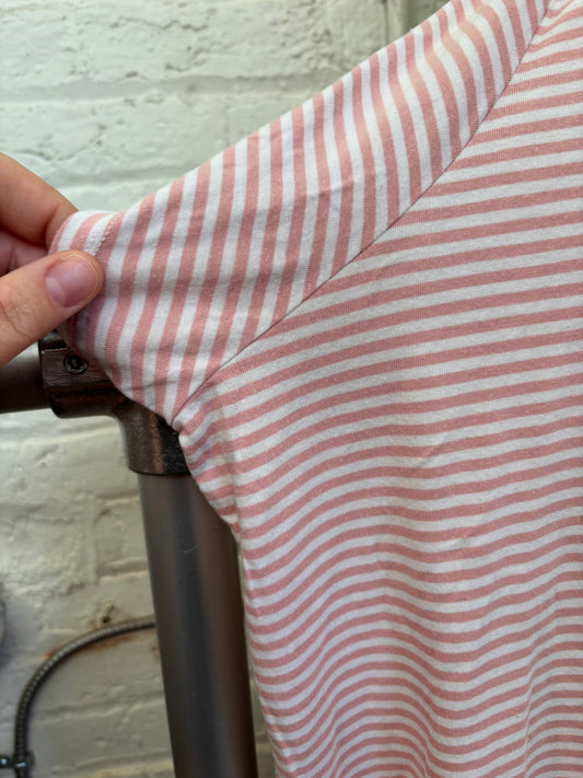 size 2X pink and white stripe Nettles Tale tee shirt