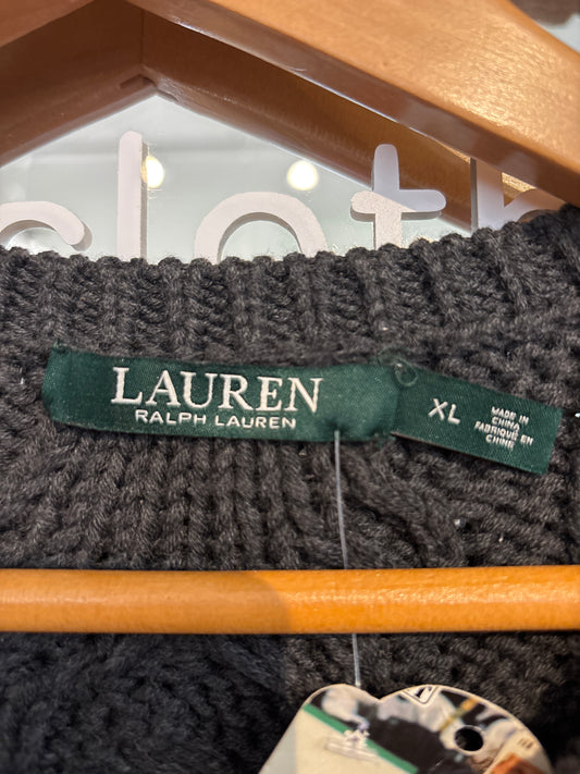 size XL grey cotton wool blend Ralph Lauren knit sweater vest