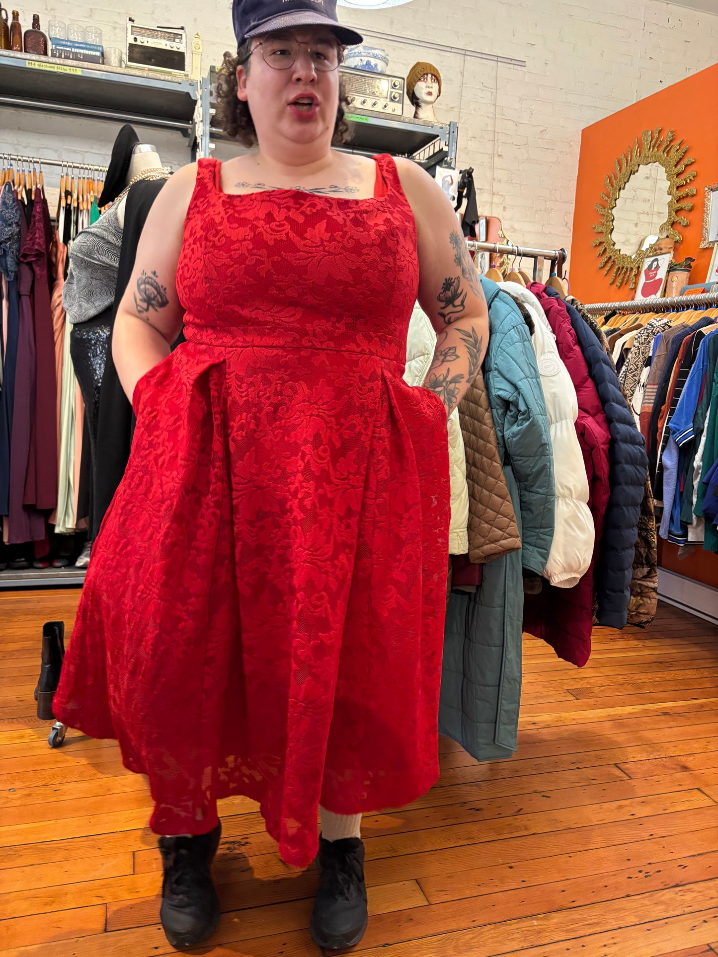 size XXL (22) red lace City Chic dress - fancy