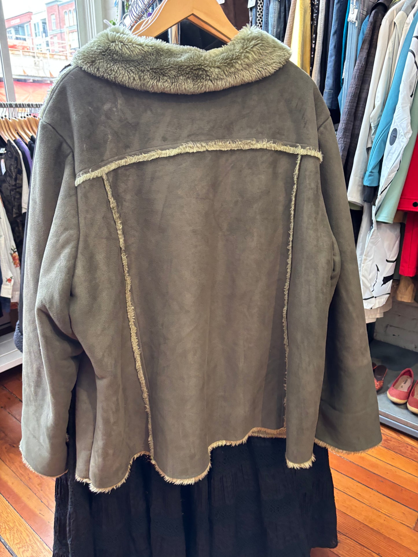 size 4X vintage Addition Elle green faux sherpa jacket