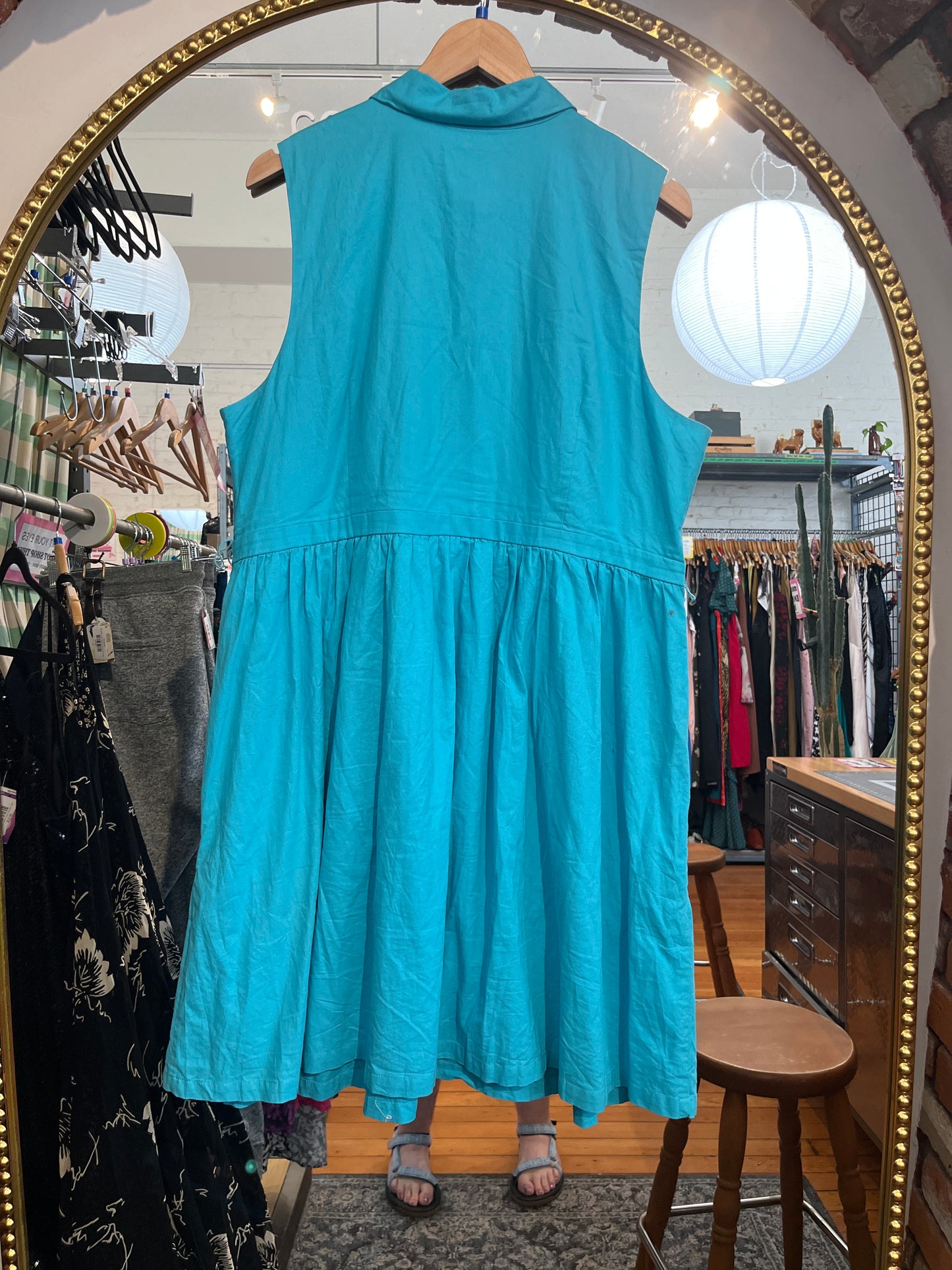 size 2XL teal cotton Mod Cloth dress - pinup