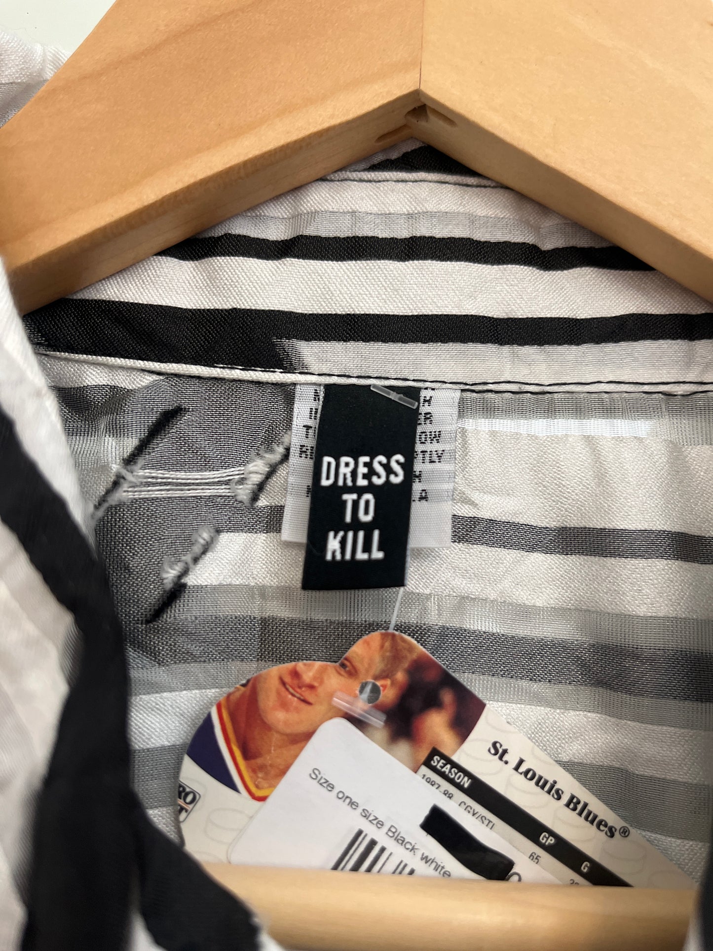 Size one size Black white grey sheer abstract Dress to Kill Top