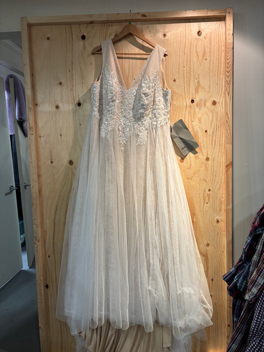 Asos off white organza overlay wedding dress
