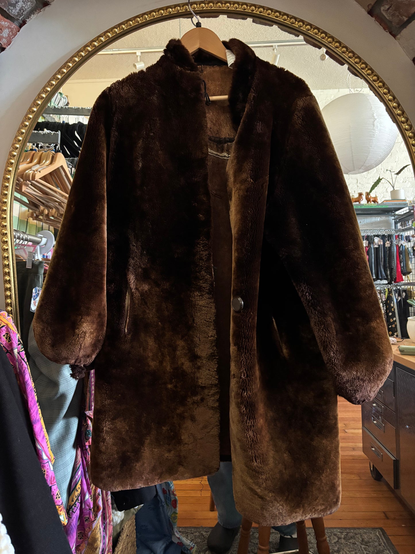 AS IS 1930s unusual mouton Lambswool size 40 jacket