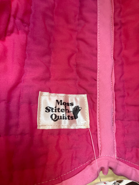 size XL - 3X pink burgundy Moss Stitch Quilts vest