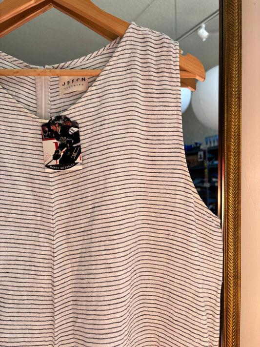 size 1X white grey stripe Offon romper - tank