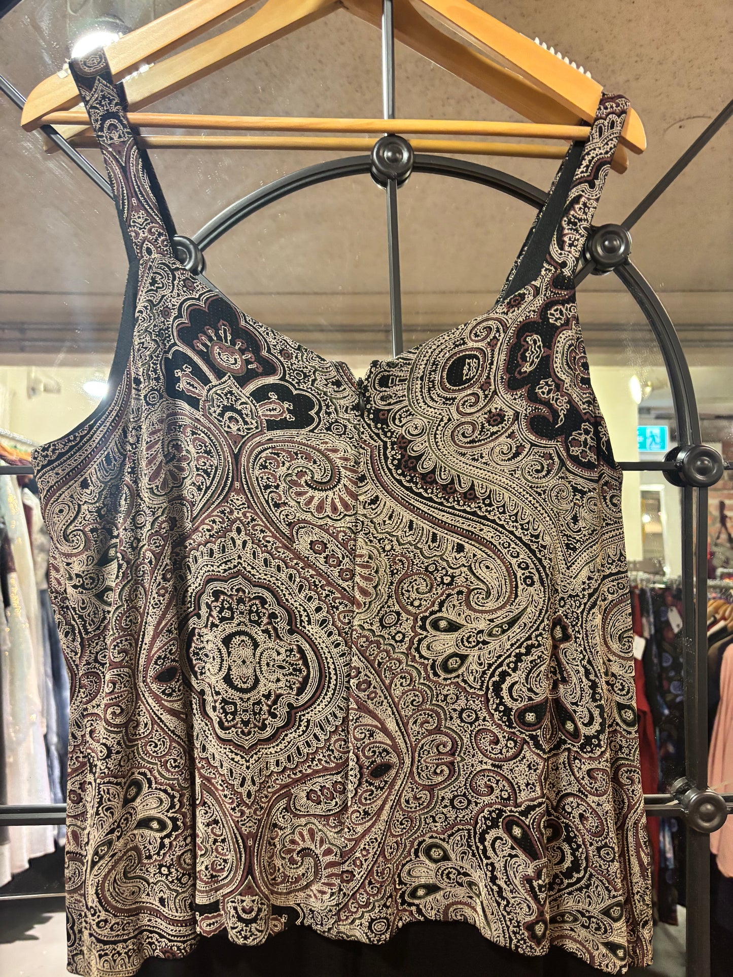 size 2-3X gold paisley sparkles VINTAGE Alex Evening dress