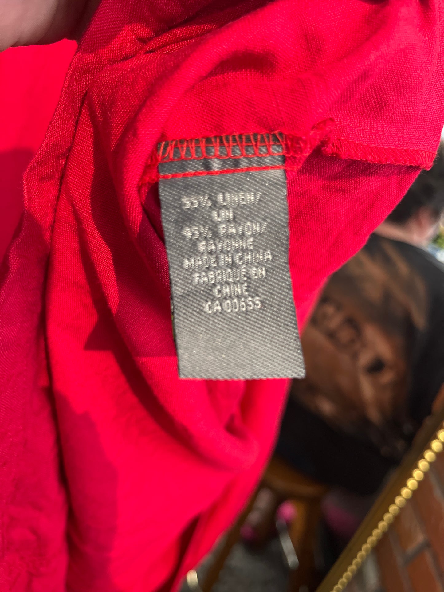 size 24 red linen blend VINTAGE Addition Elle dress - long