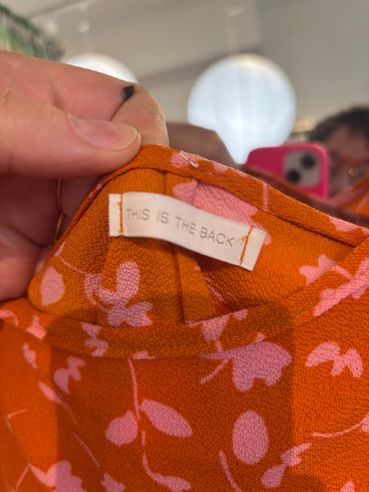 Size 2X pink and orange pattern Maker dress