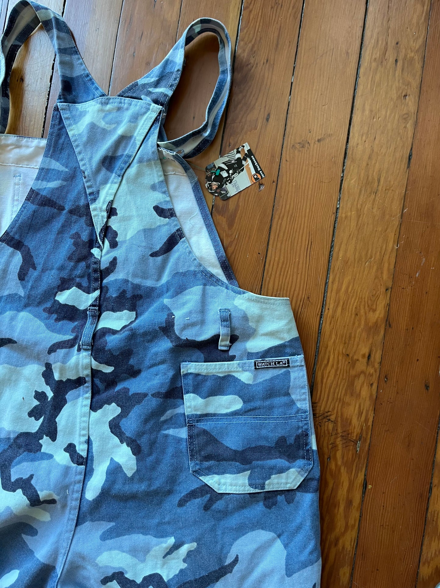 Size 4X (small fit) Denim camo print Vintage Watch LA Shorteralls