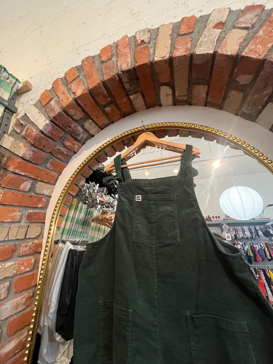 AS IS Size 18 green corduroy Lucy and Yak dungarees overalls