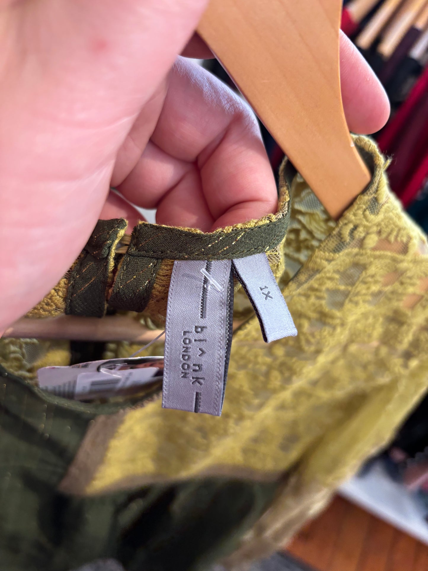 size XL green on green bl^nk London top - blouse