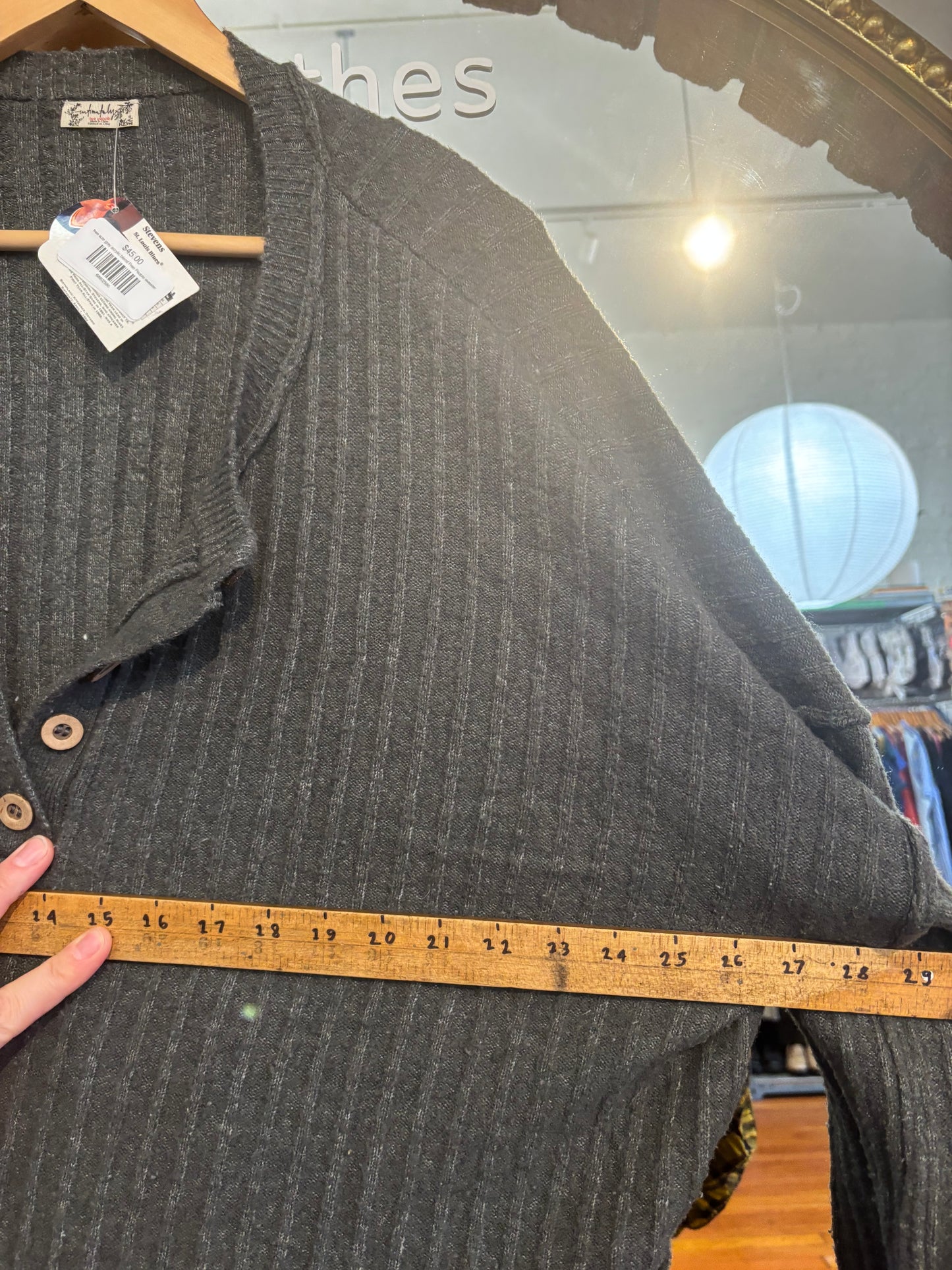 free size grey acrylic blend Free People sweater - ribbed