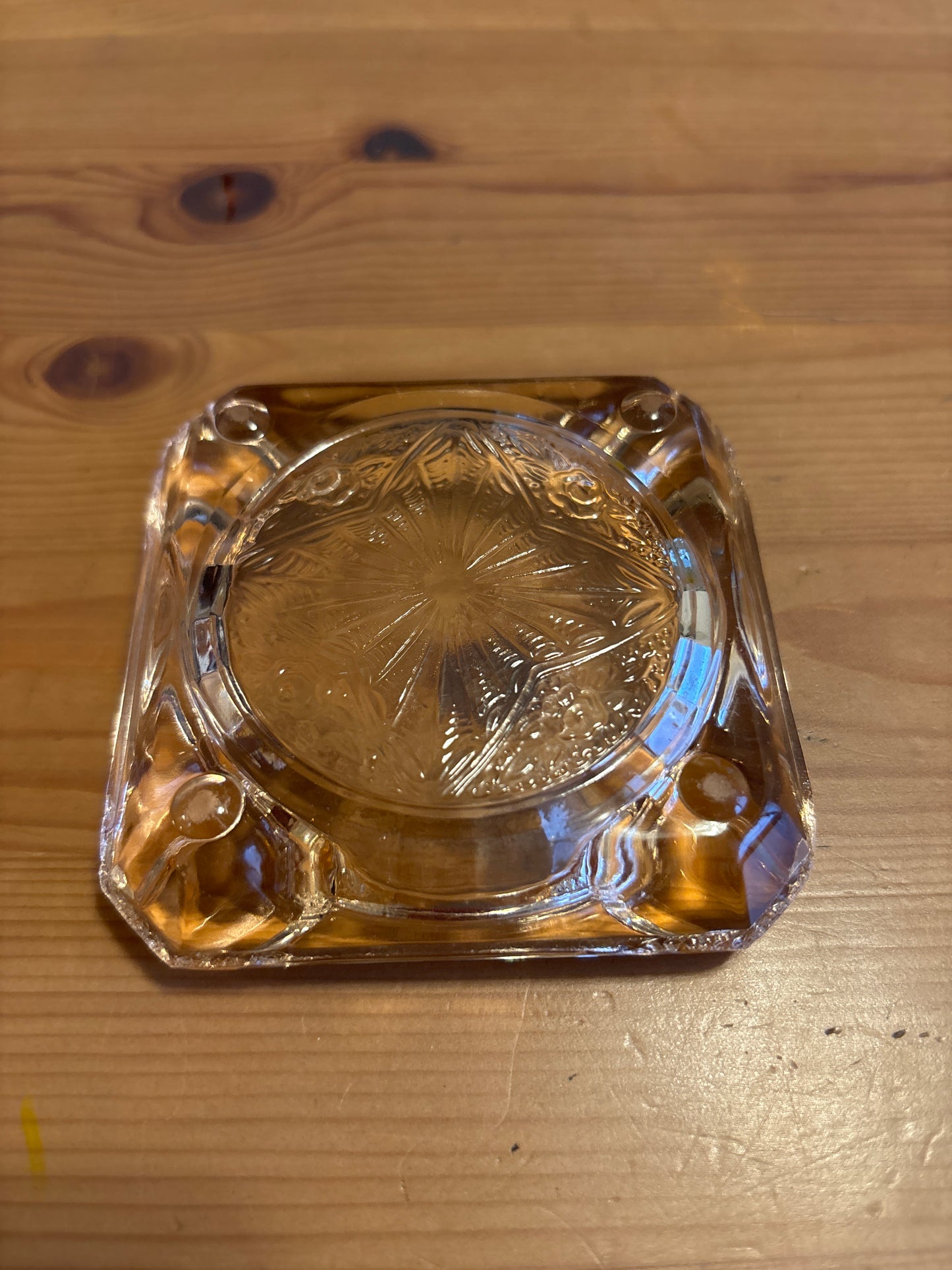1950s Jeanette pink depression glass ashtray