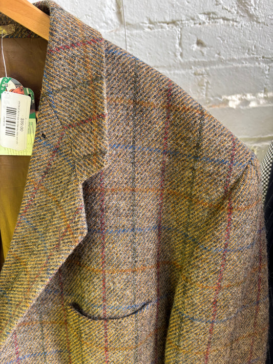 VINTAGE AS IS size 50 Blarney Mills wool plaid blazer