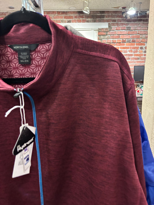 Size 5XL North End burgundy zip up sweater jacket