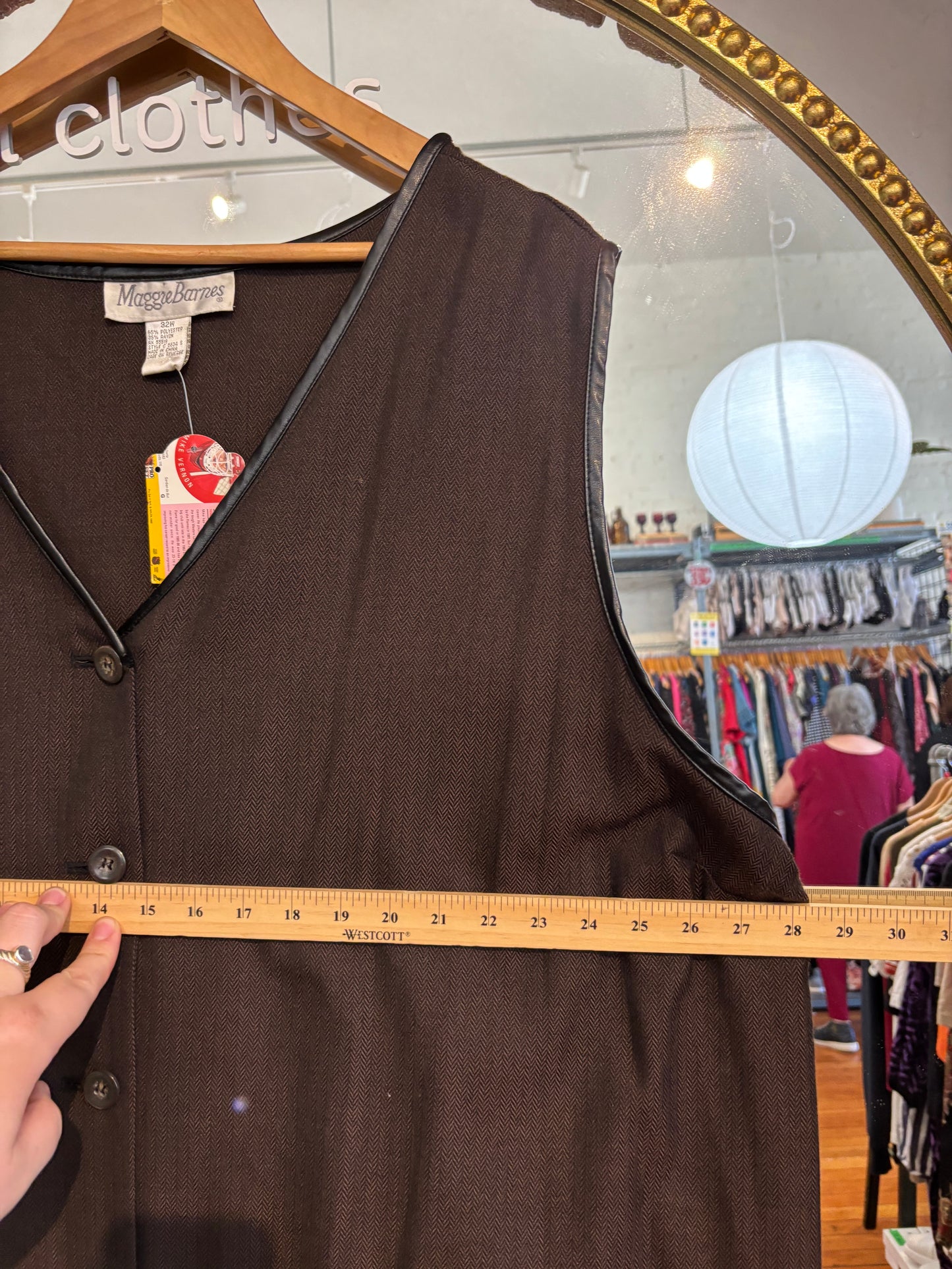 Vintage Maggie Barns Size 32 button-down brown dress
