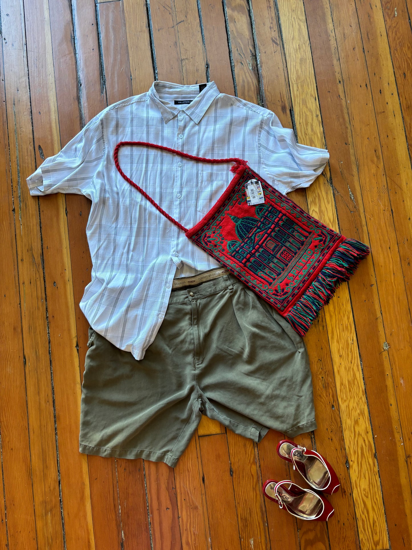 Size 2XT White plaid Britches Button-up