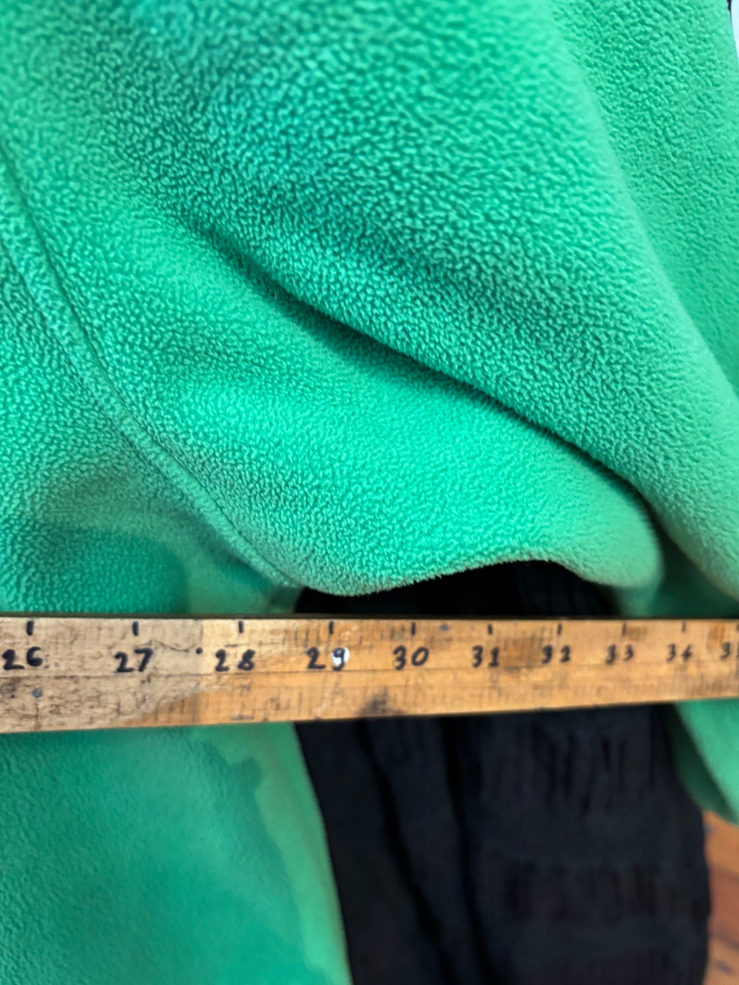 size 4X green on green Shiny by Nature fleece - zip up