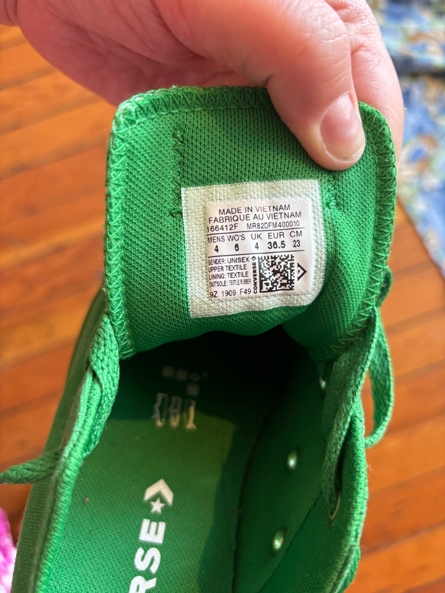 Size 6 Green Converse Shoes