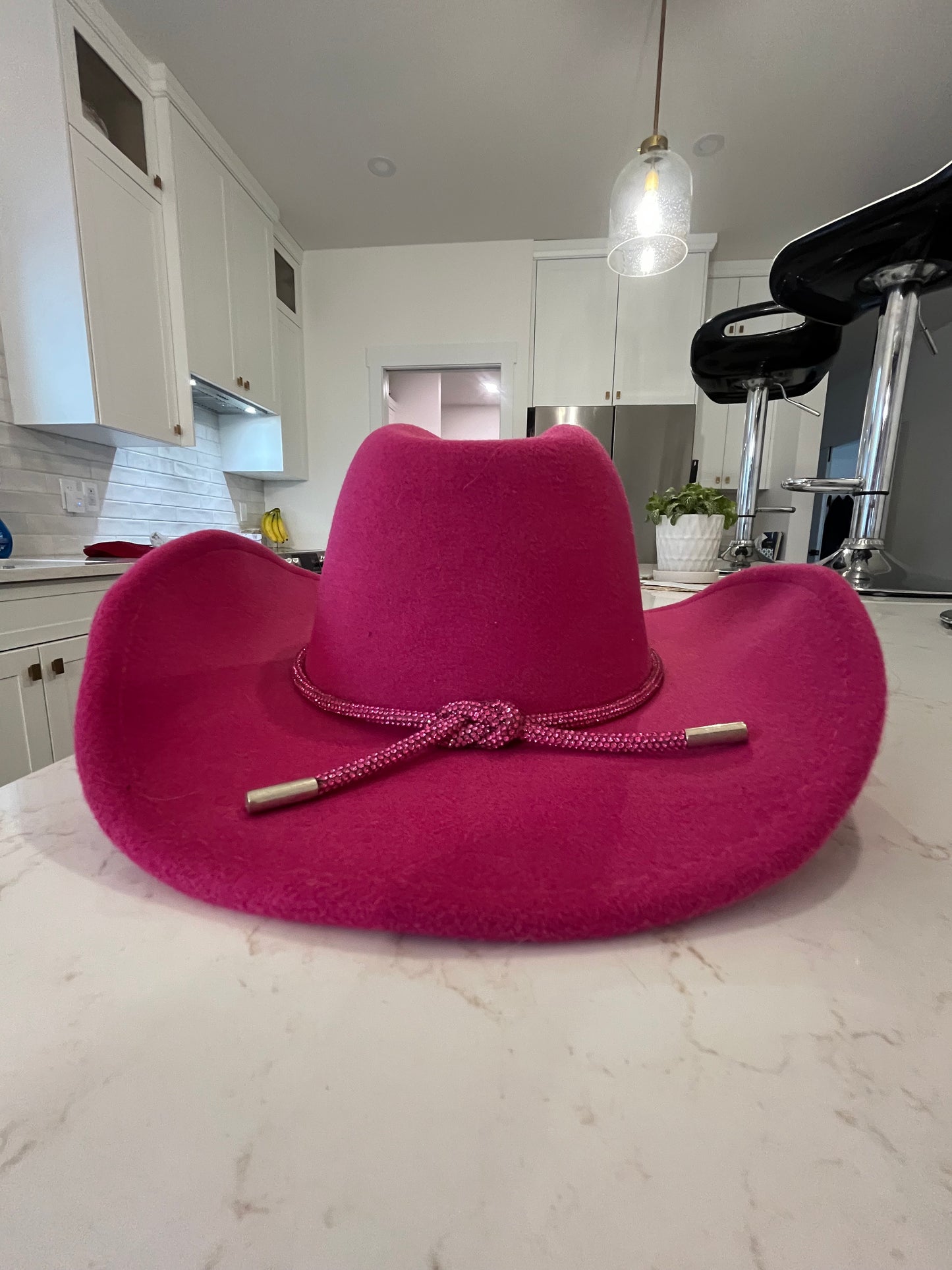 C.C Cowboy hat Barbie pink sparkle rope detail