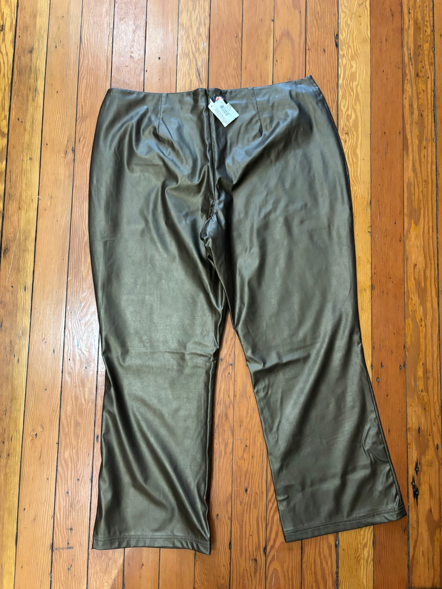 Vintage size 22 shiny pleather bronze-ish Un Deux Trois pants