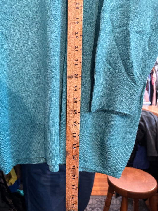 size 3XL teal fine knit NWT Sweetlegs sweater -  boxy