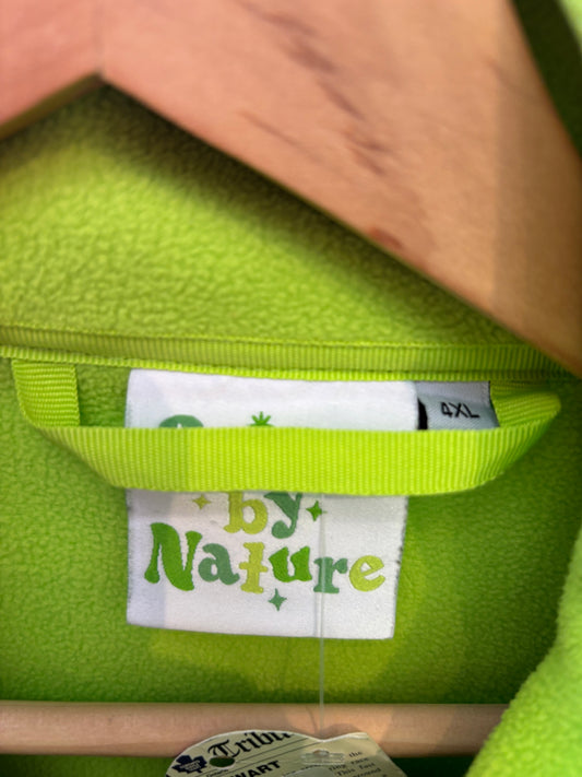 size 4X green on green Shiny by Nature fleece - zip up