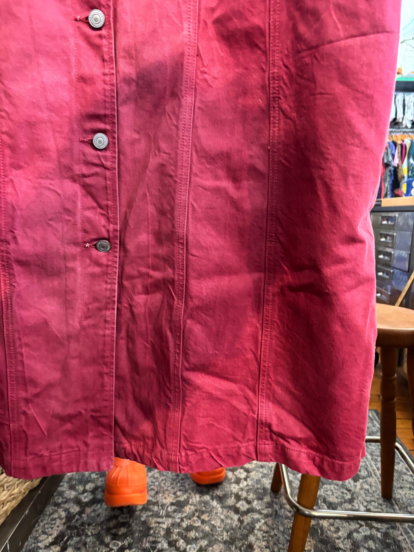 size 3X (SMALL FIT) Ganni x Levis Burgundy denim dress