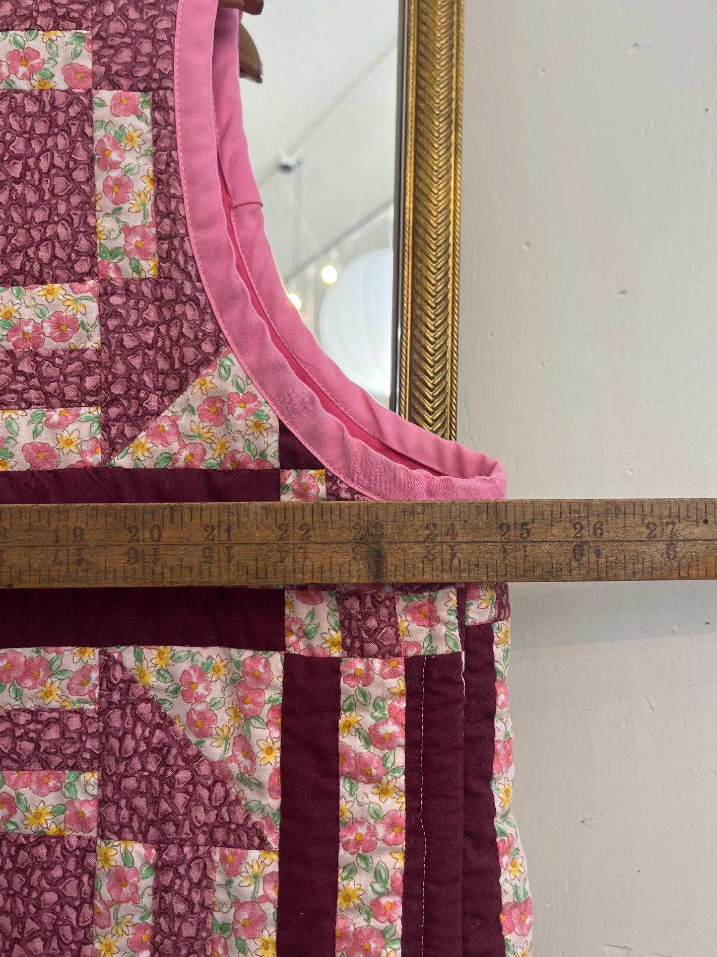 size XL - 3X pink burgundy Moss Stitch Quilts vest
