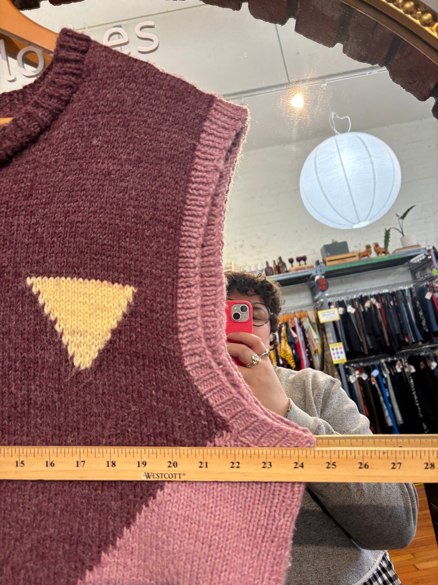 flex size purple purple with triangles handmade vest - knit