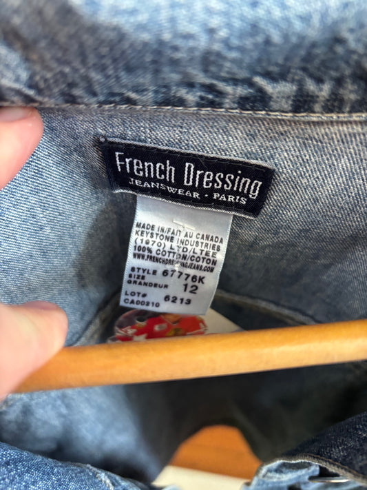 size L mid wash vintage French Dressing jean jacket