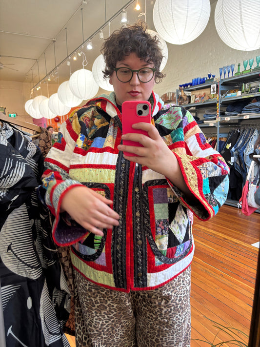 quilted coat eye spy with hood, long length Woodbricks