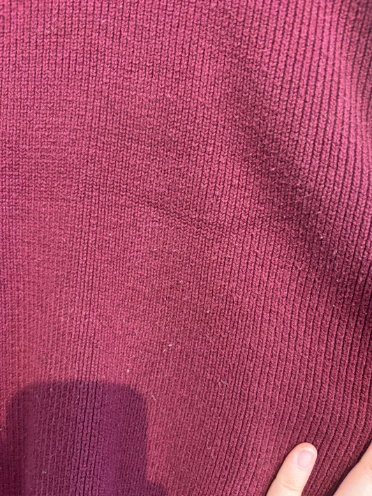 free size burgundy cotton blend Free People sweater - boxy