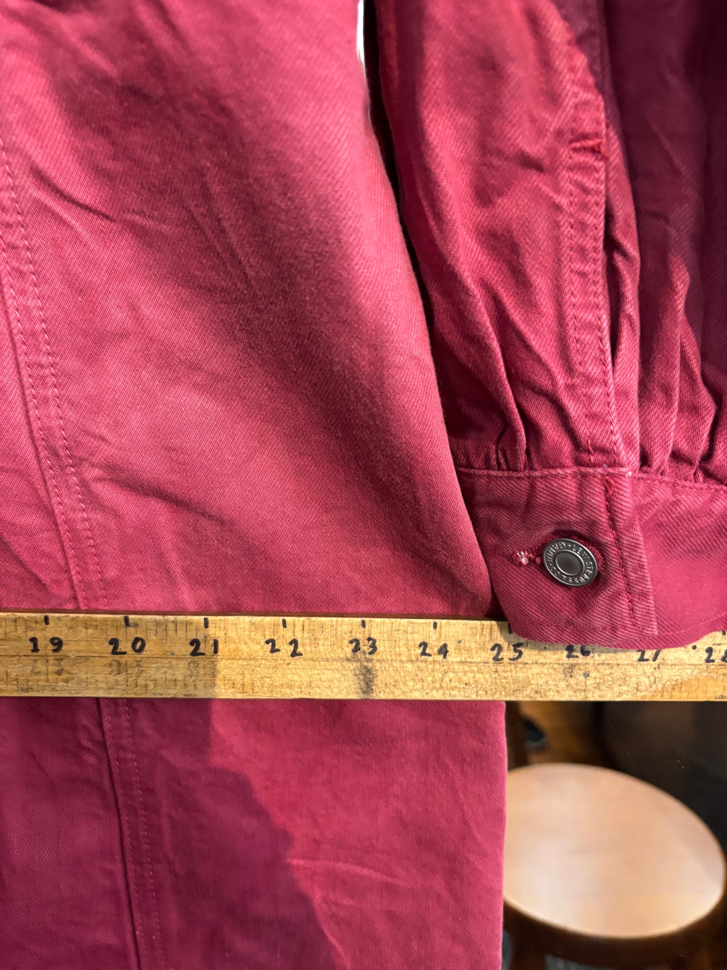 size 3X (SMALL FIT) Ganni x Levis Burgundy denim dress