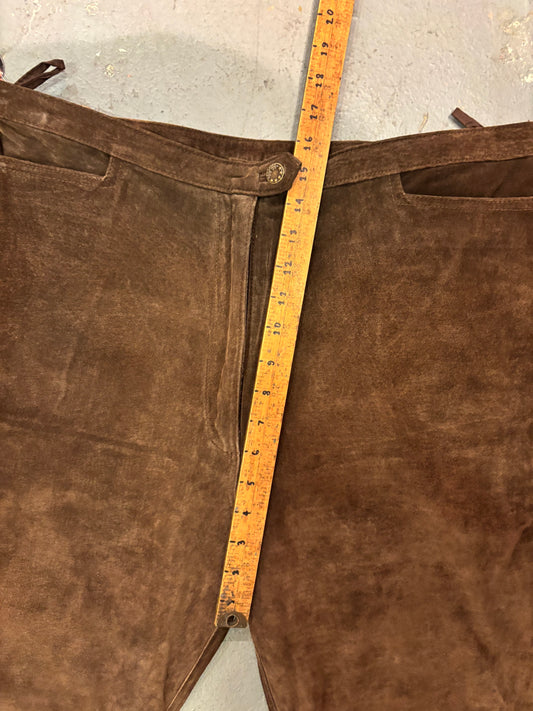 brown suede - genuine vintage Freemans pants
