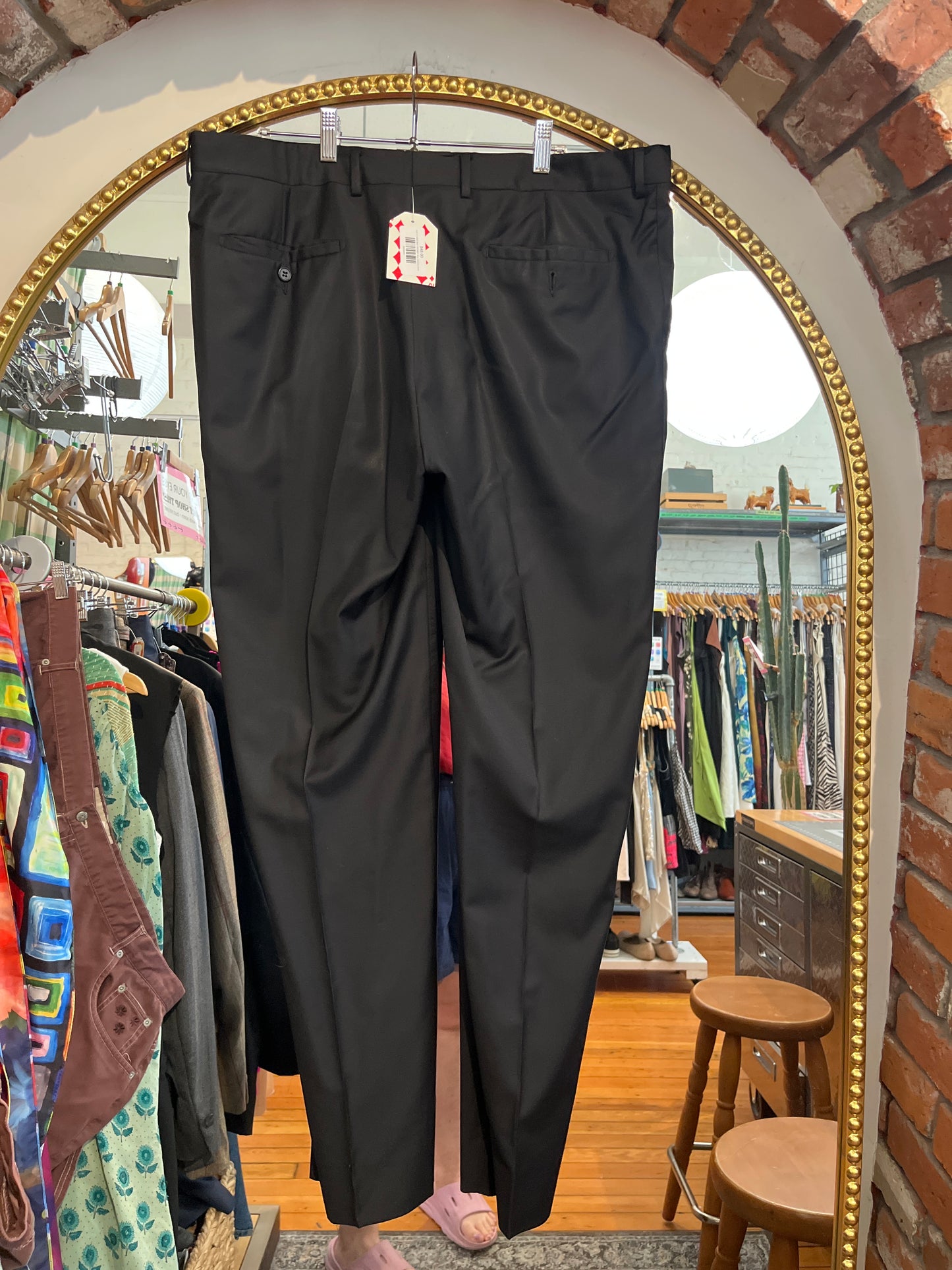 size 41 black wool VINTAGE Guy Laroche pants - matching