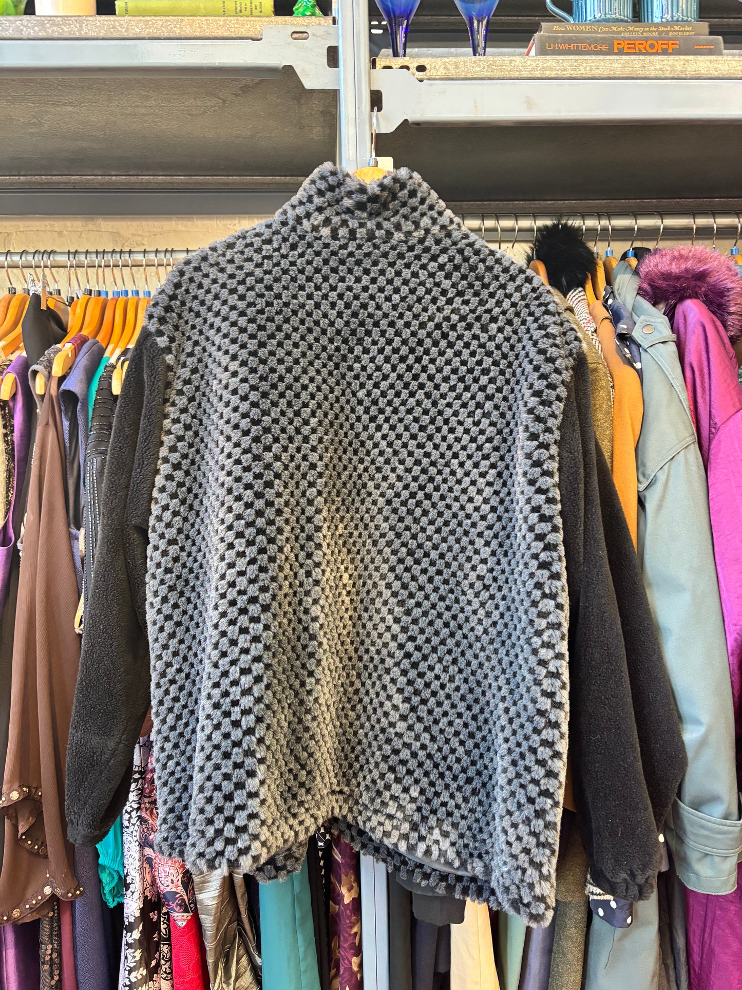 size XXL / 24 black grey checker RARE vintage Molly & Me jacket