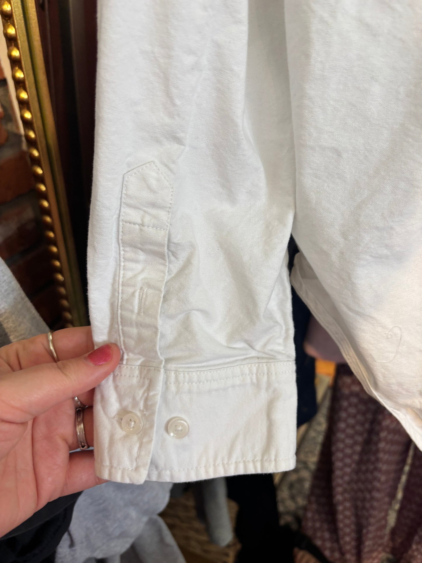 size 4X white cotton Good American button-up
