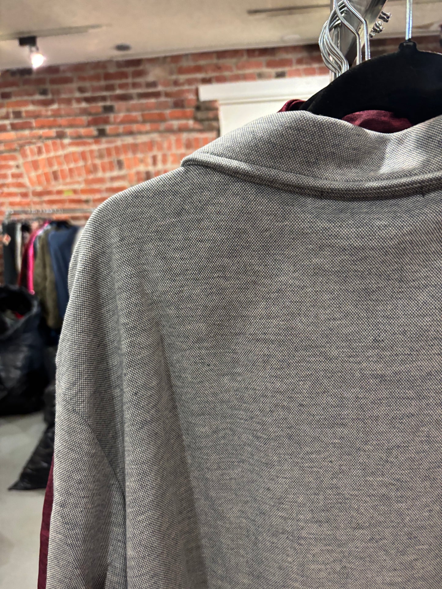 Harriton charcoal long sleeve polo