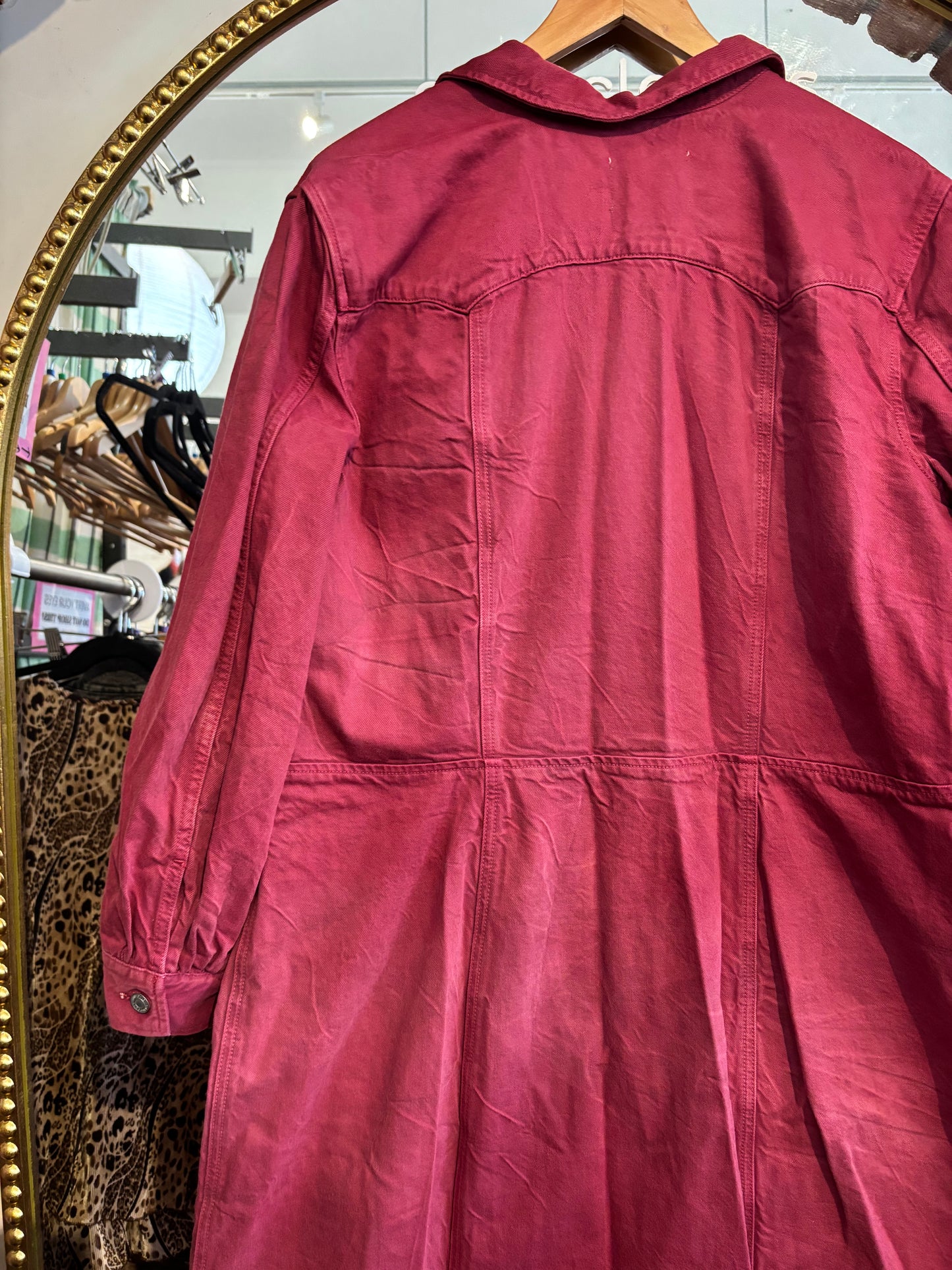 size 3X (SMALL FIT) Ganni x Levis Burgundy denim dress