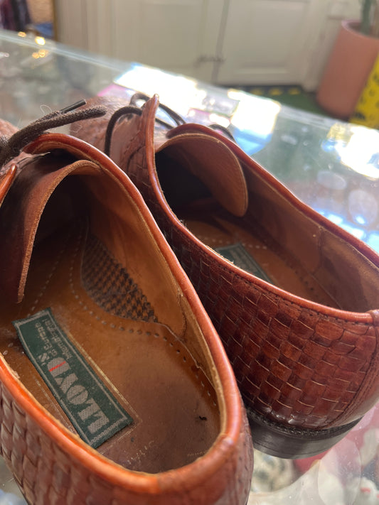 size 45 brown woven VINTAGE Lloyds of Eurpore shoes - loafter