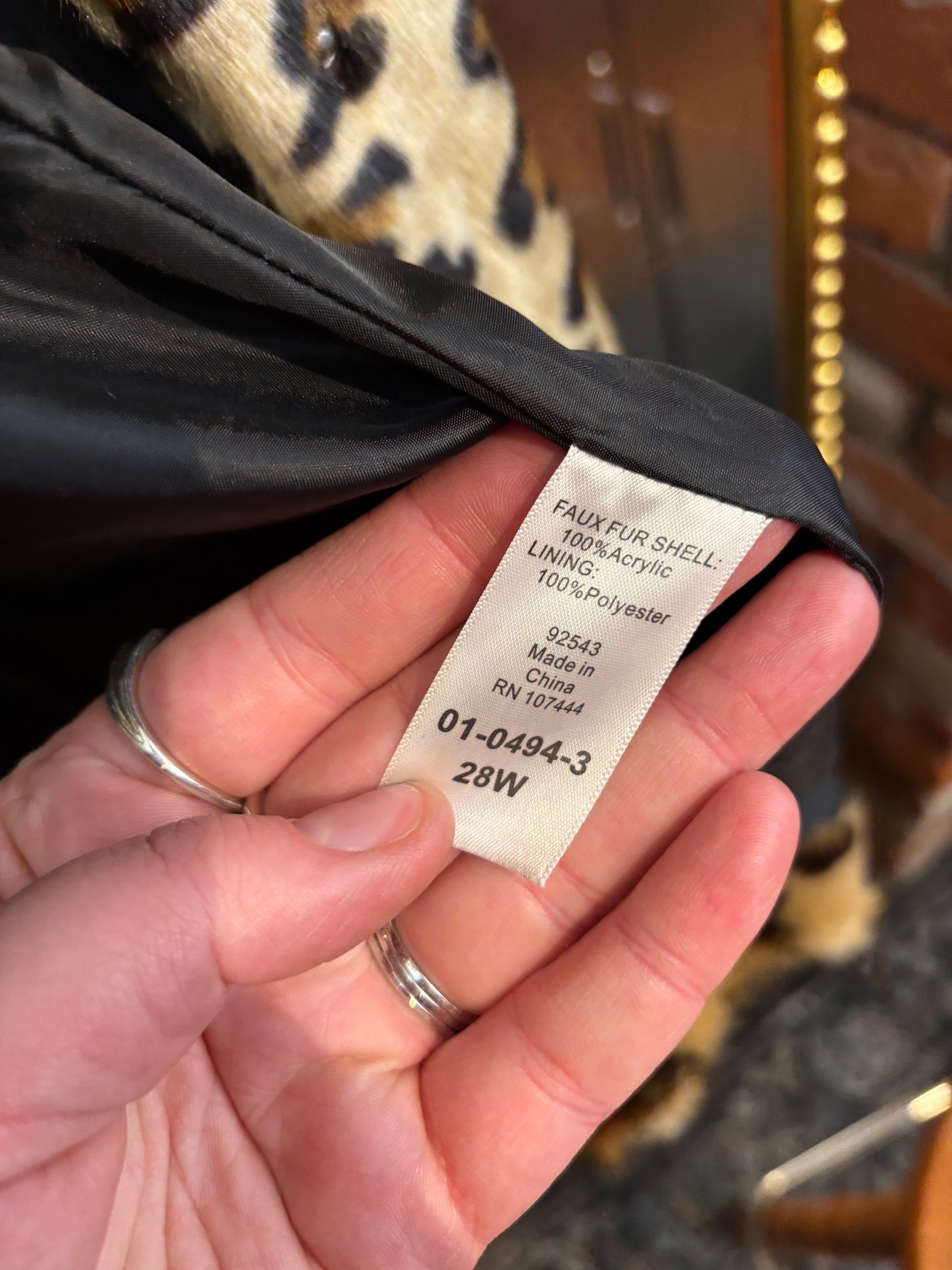 VINTAGE size 28 Jessica London leopard print long jacket