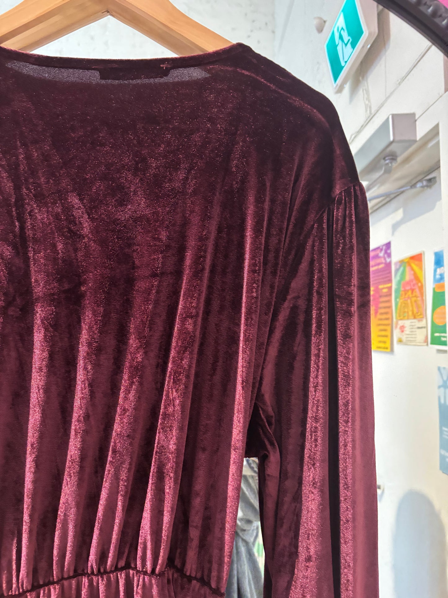 size 2X purple velvet DEX dress - faux wrap